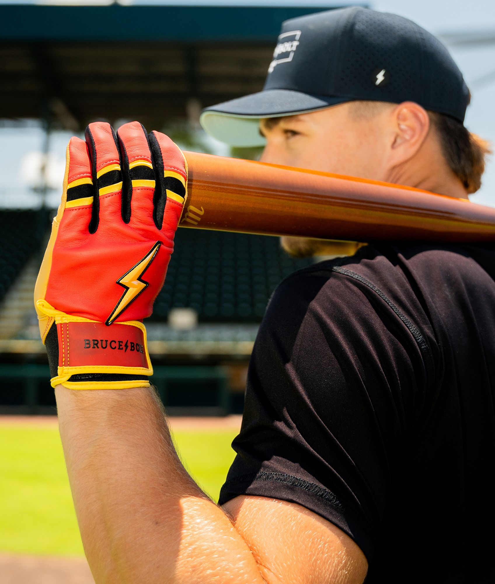 BRUCE BOLT Men's Creator Series Konnor Griffin Short Cuff Batting Gloves product image