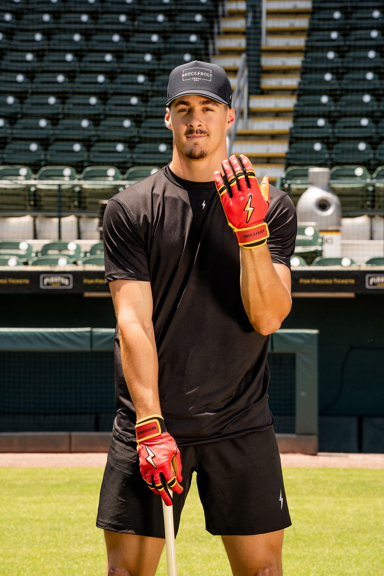 BRUCE BOLT Men's Creator Series Konnor Griffin Short Cuff Batting Gloves product image
