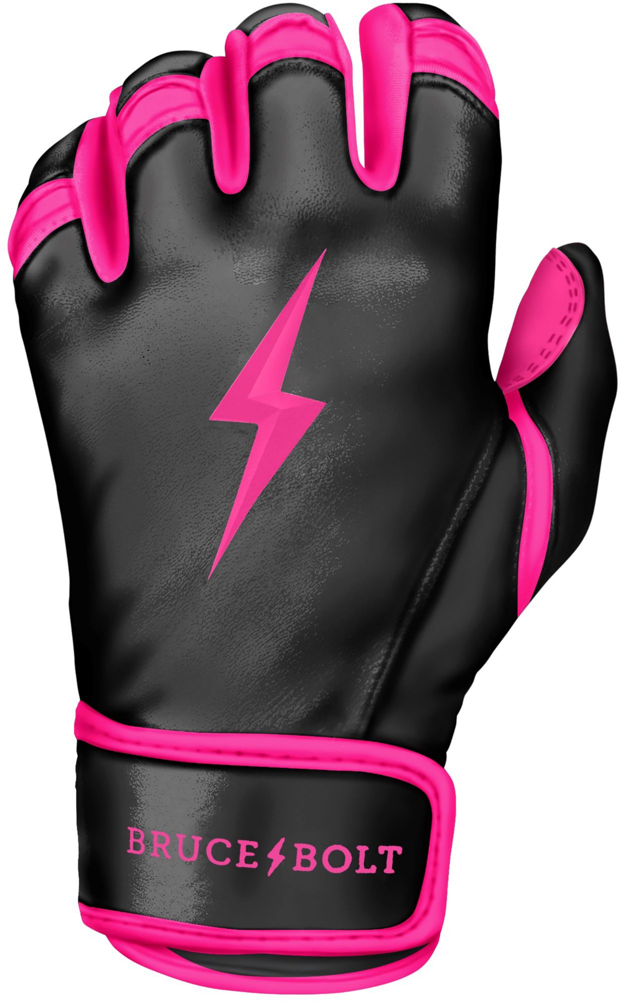 BRUCE BOLT Women's Short Cuff Pink/Black Batting Gloves product image