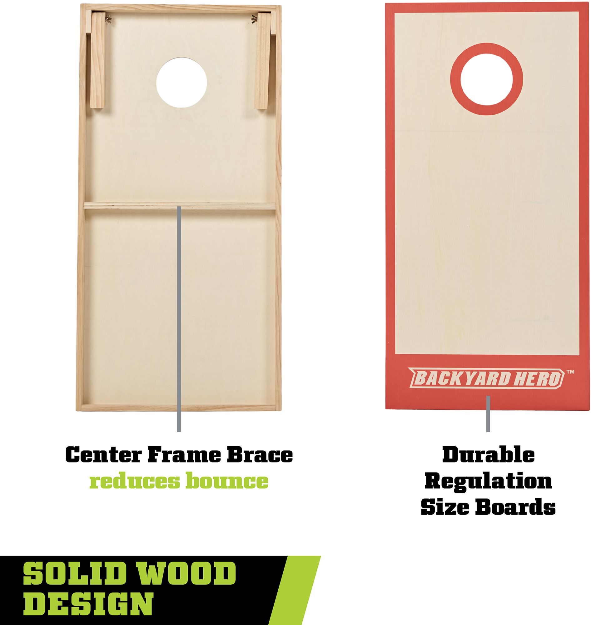 Backyard Hero 2x4 Solid Wooden Cornhole Board Game product image