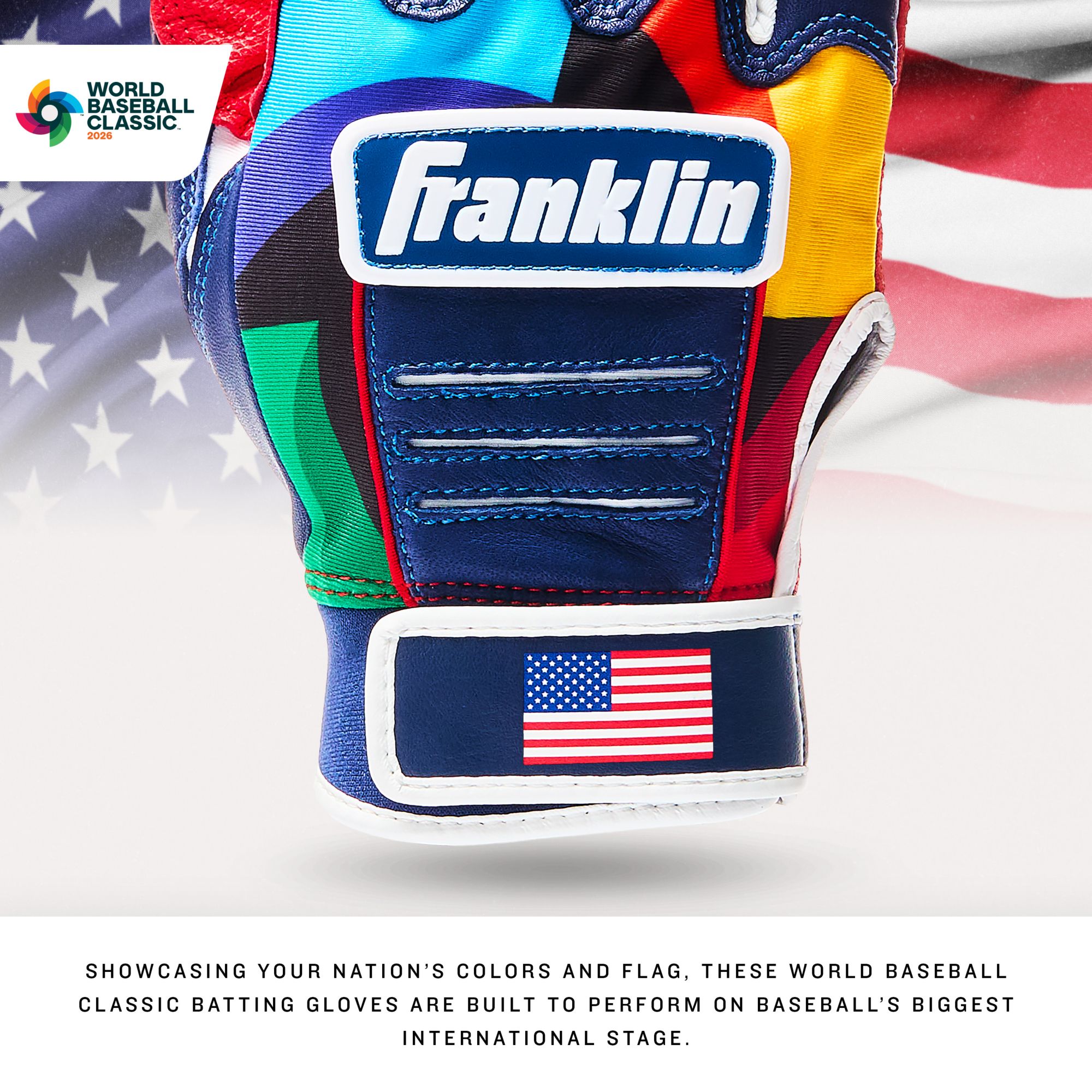 Franklin Youth CFX Pro USA World Baseball Classic Batting Gloves product image