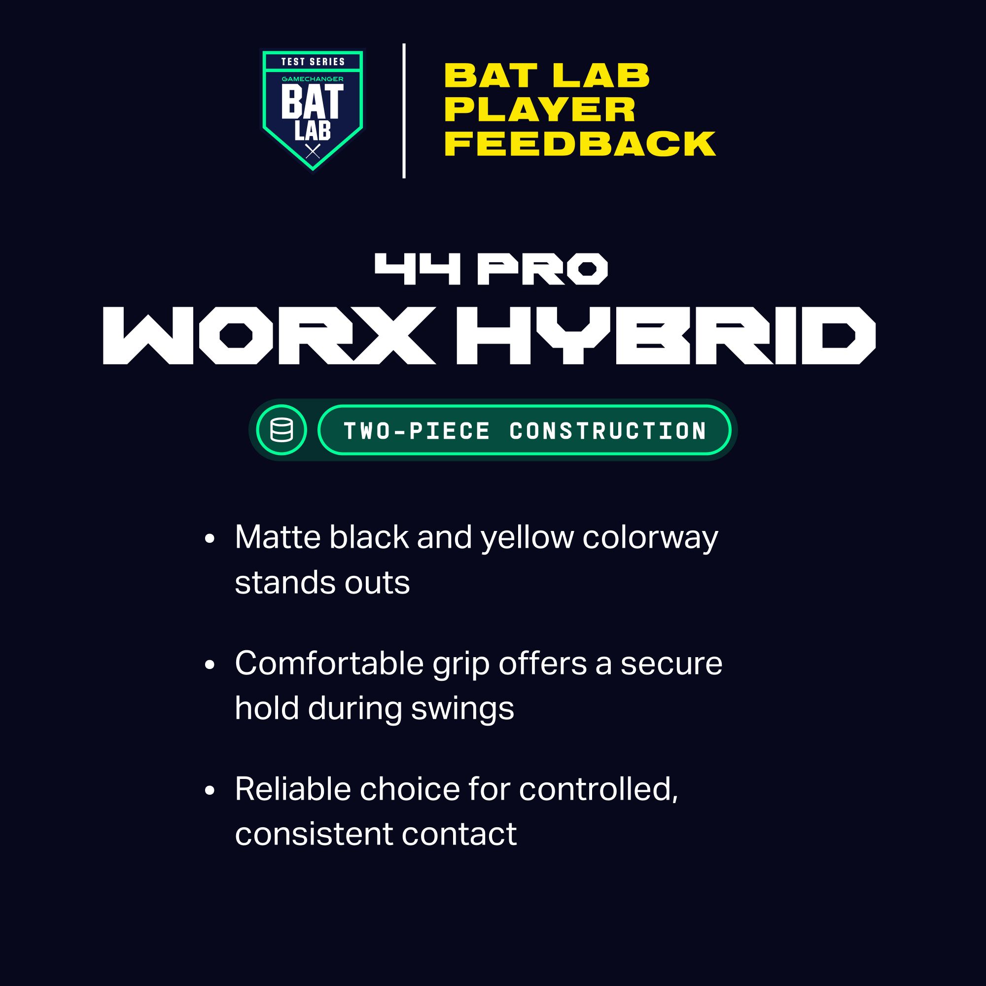 44 Pro WORX Hybrid BBCOR Bat (-3) product image