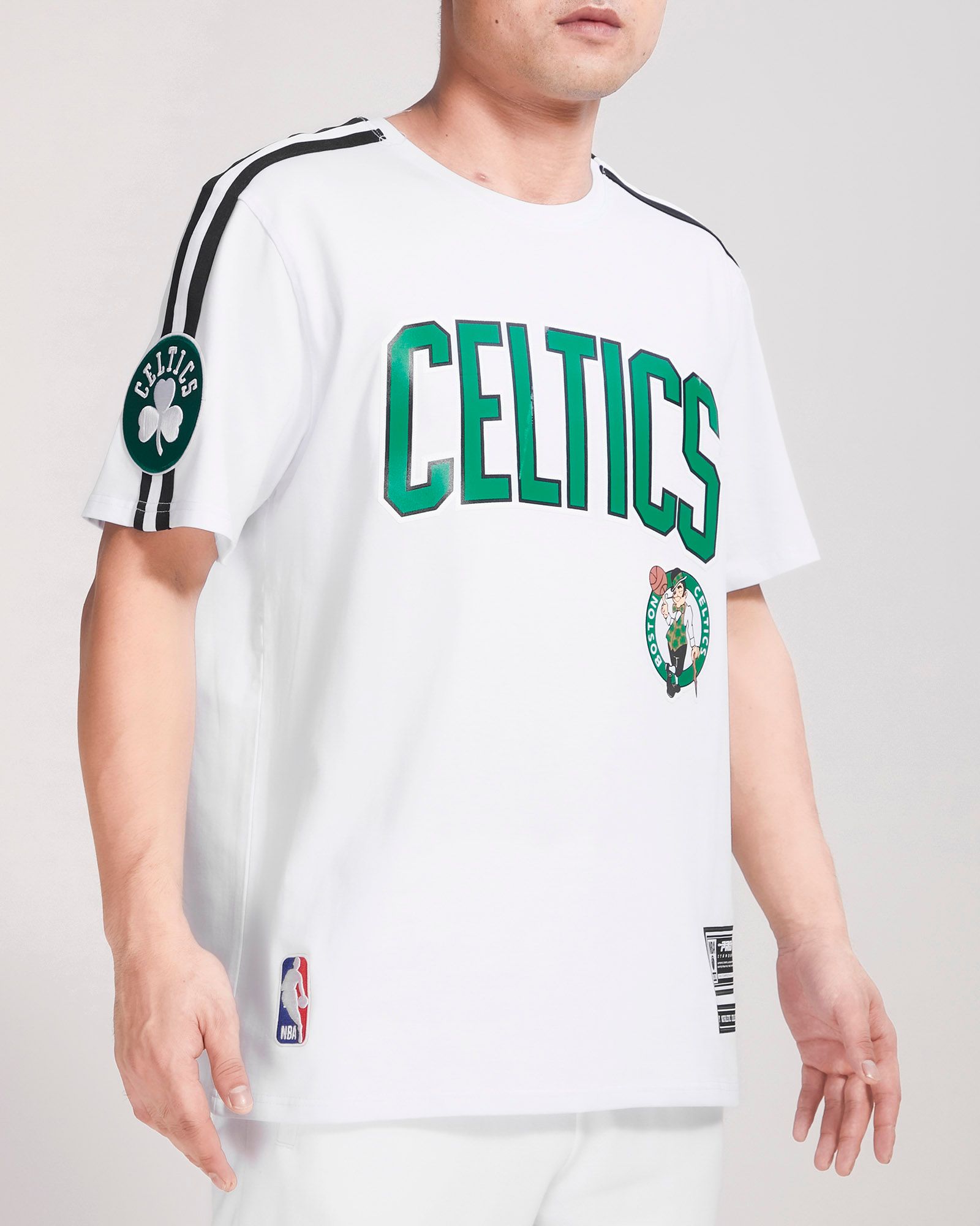 Pro Standard Men's Boston Celtics White Mesh Taping T-Shirt product image