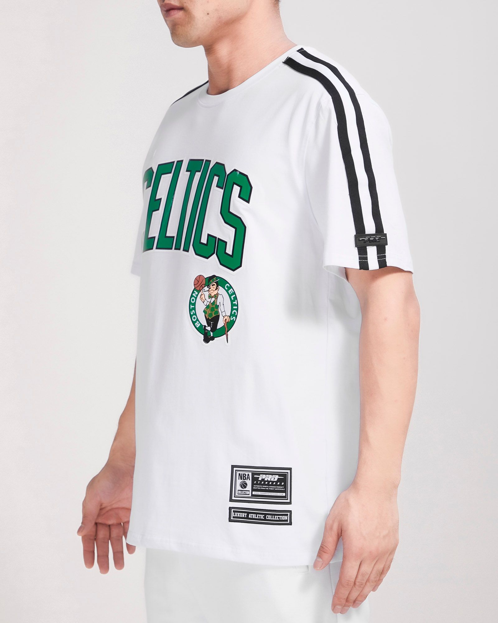 Pro Standard Men's Boston Celtics White Mesh Taping T-Shirt product image