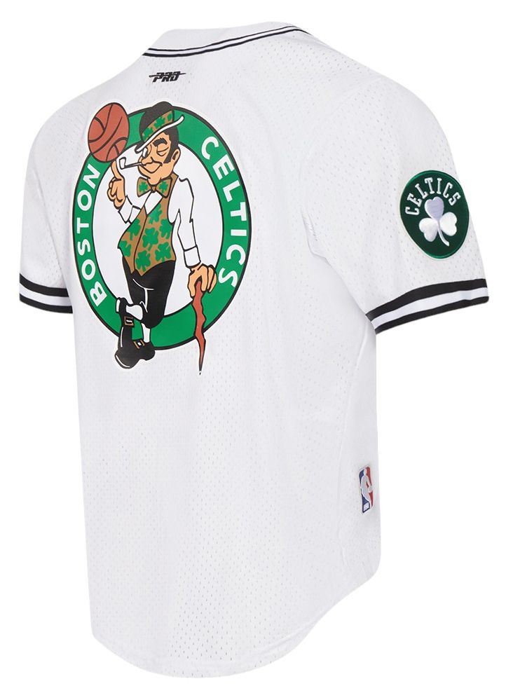 Pro Standard Men's Boston Celtics White Mesh Button Down Shirt product image