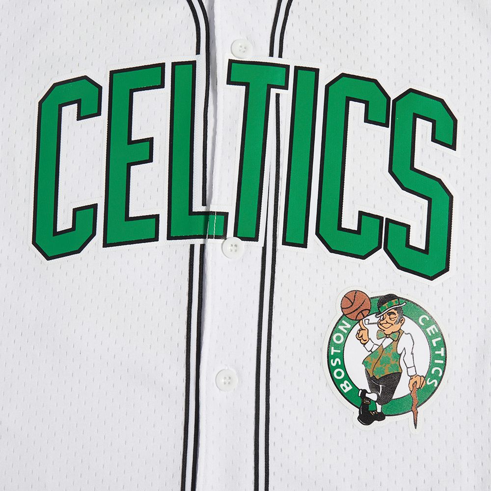 Pro Standard Men's Boston Celtics White Mesh Button Down Shirt product image
