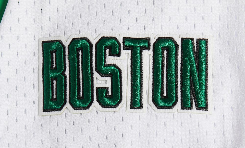Pro Standard Men's Boston Celtics White Mesh Button Down Shirt product image