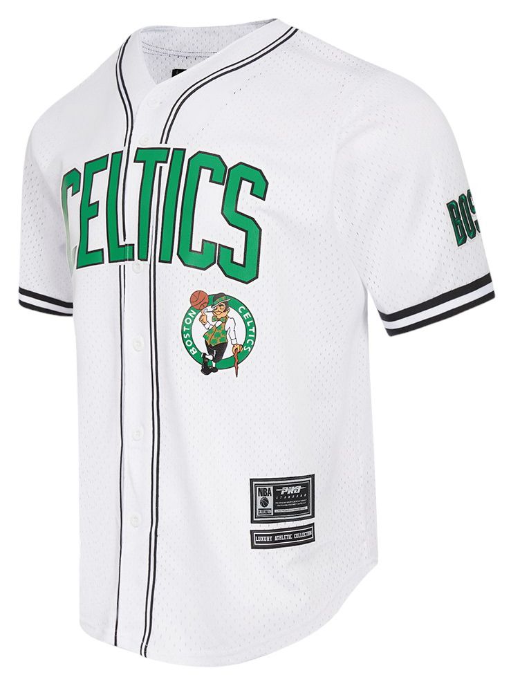 Pro Standard Men's Boston Celtics White Mesh Button Down Shirt product image