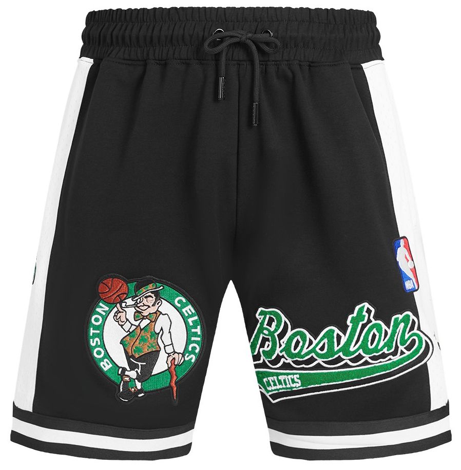 Pro Standard Men's Boston Celtics Black Script Tail Fleece Shorts product image