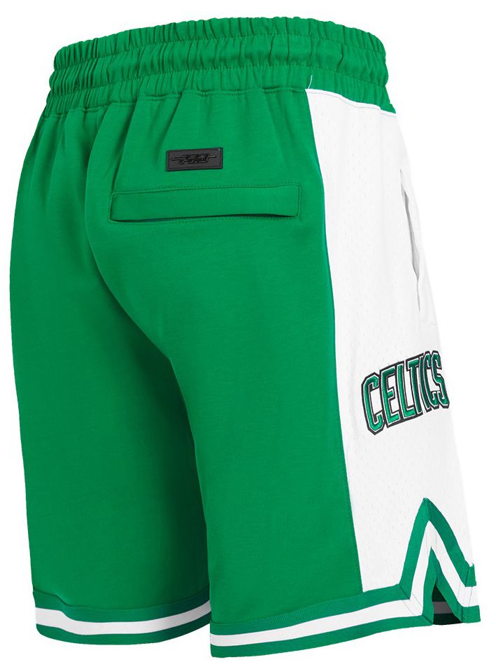 Pro Standard Men's Boston Celtics Green Script Tail Fleece Shorts product image