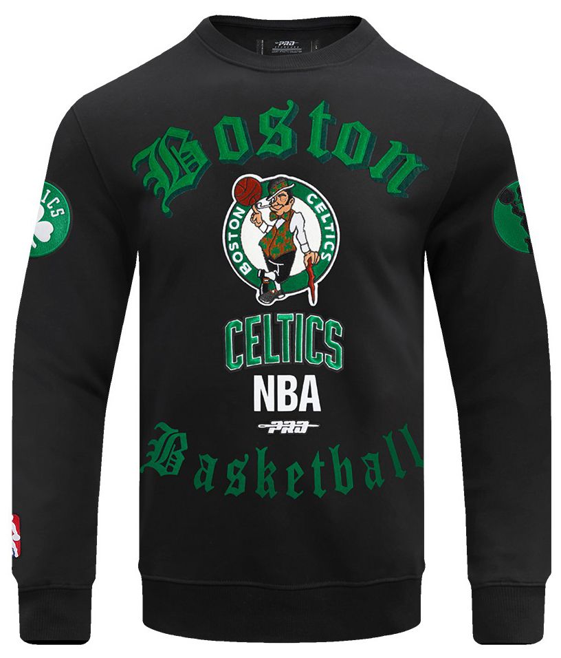 Pro Standard Men's Boston Celtics Black Old English Fleece Crewneck Sweatshirt product image