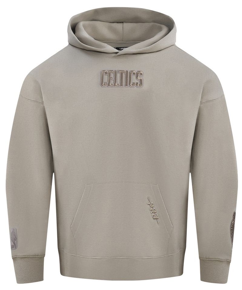 Pro Standard Men's Boston Celtics Taupe Wingspan Drop Shoulder Hoodie product image
