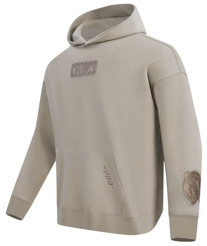 Pro Standard Men's Boston Celtics Taupe Wingspan Drop Shoulder Hoodie product image
