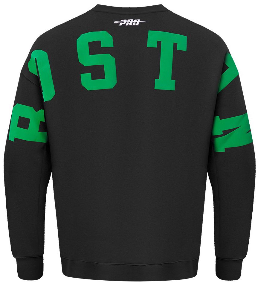 Pro Standard Men's Boston Celtics Black Wingspan Drop Shoulder Fleece Crewneck Sweatshirt product image