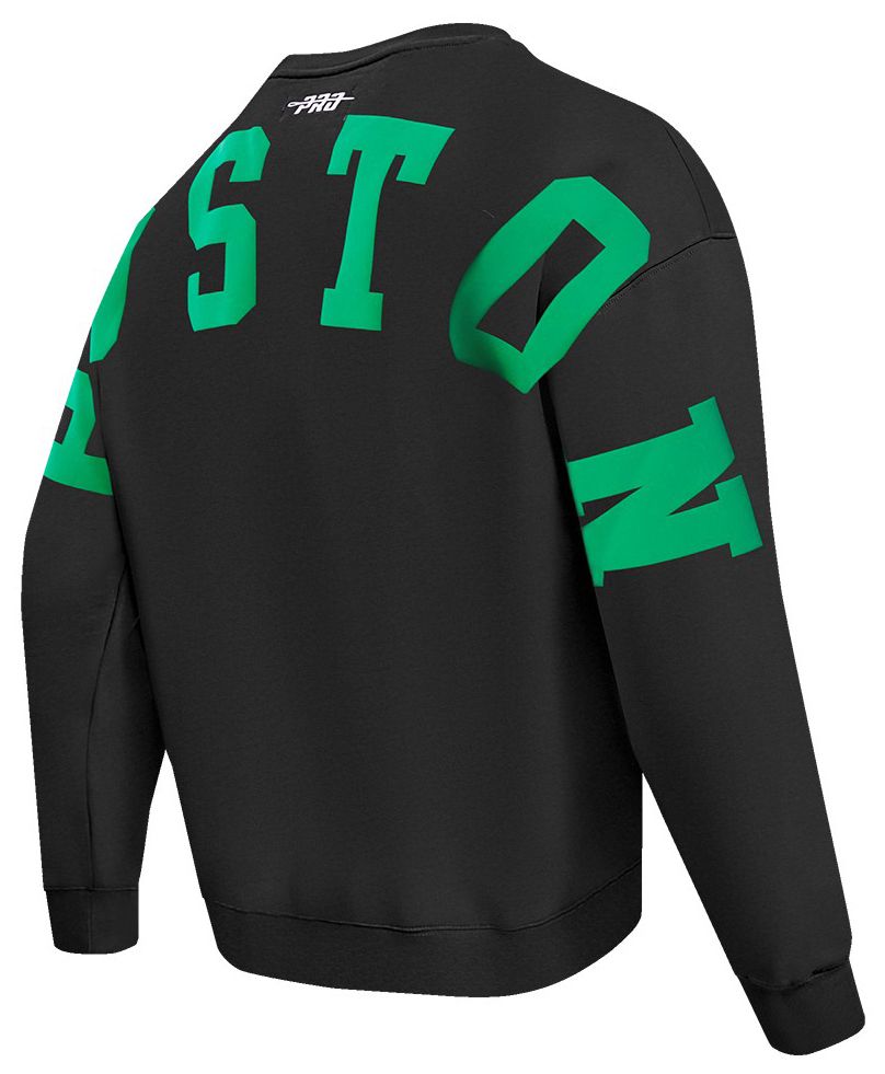 Pro Standard Men's Boston Celtics Black Wingspan Drop Shoulder Fleece Crewneck Sweatshirt product image