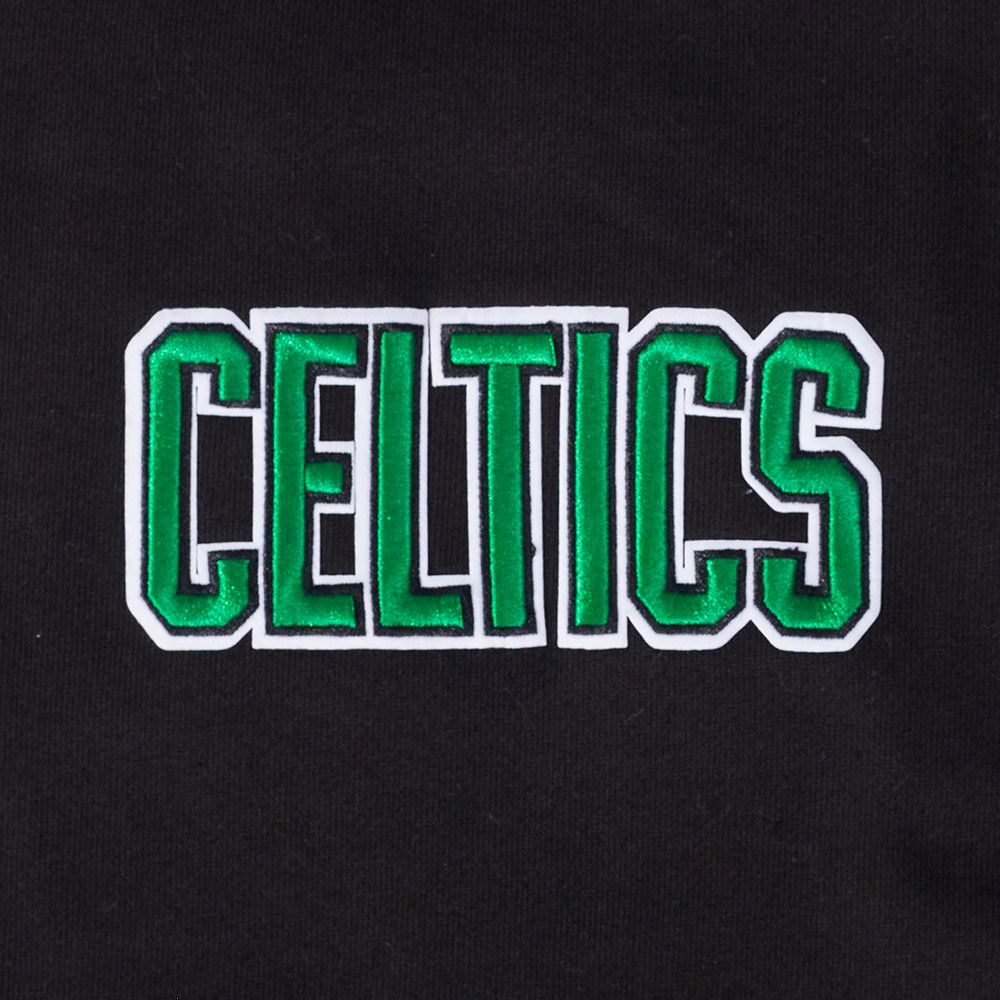 Pro Standard Men's Boston Celtics Black Wingspan Drop Shoulder Fleece Crewneck Sweatshirt product image