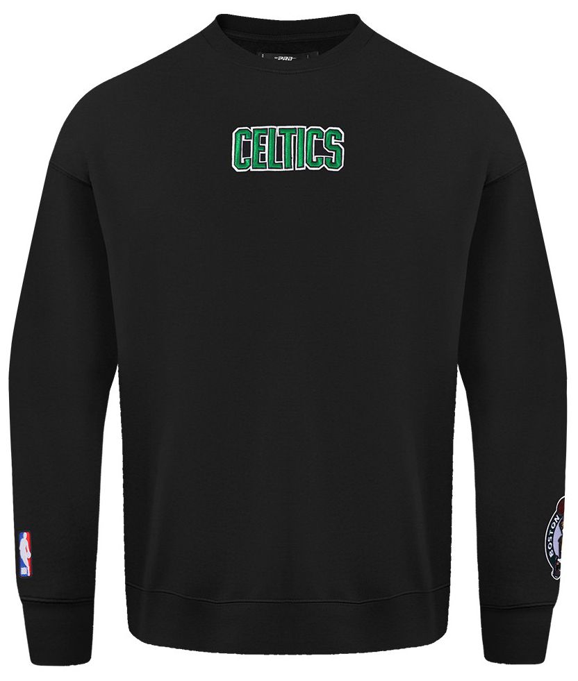Pro Standard Men's Boston Celtics Black Wingspan Drop Shoulder Fleece Crewneck Sweatshirt product image