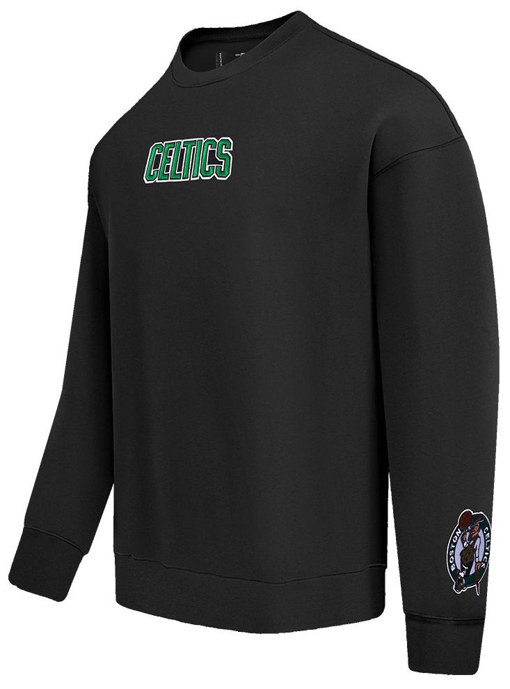 Pro Standard Men's Boston Celtics Black Wingspan Drop Shoulder Fleece Crewneck Sweatshirt product image
