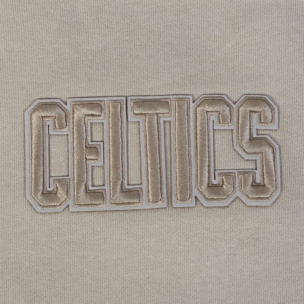 Pro Standard Men's Boston Celtics Taupe Wingspan Drop Shoulder Fleece Crewneck Sweatshirt product image