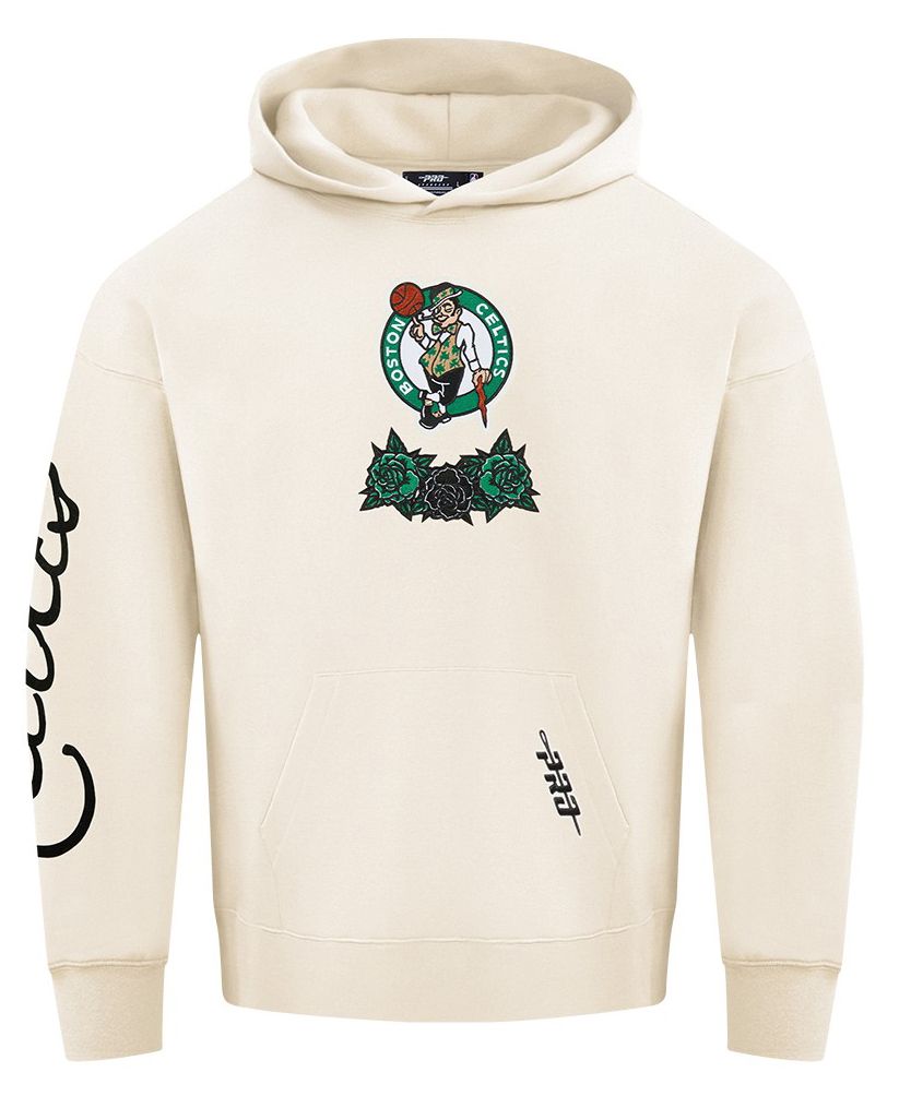 Pro Standard Men's Boston Celtics Off White Fire And Roses Washed Hoodie product image