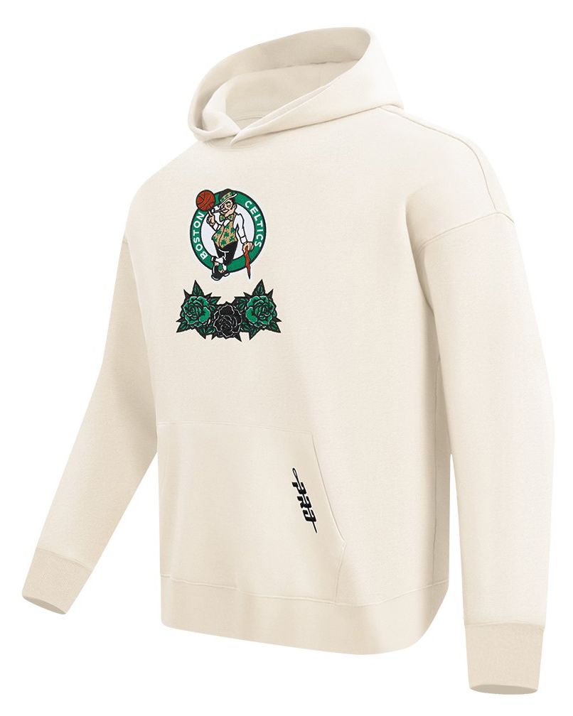 Pro Standard Men's Boston Celtics Off White Fire And Roses Washed Hoodie product image