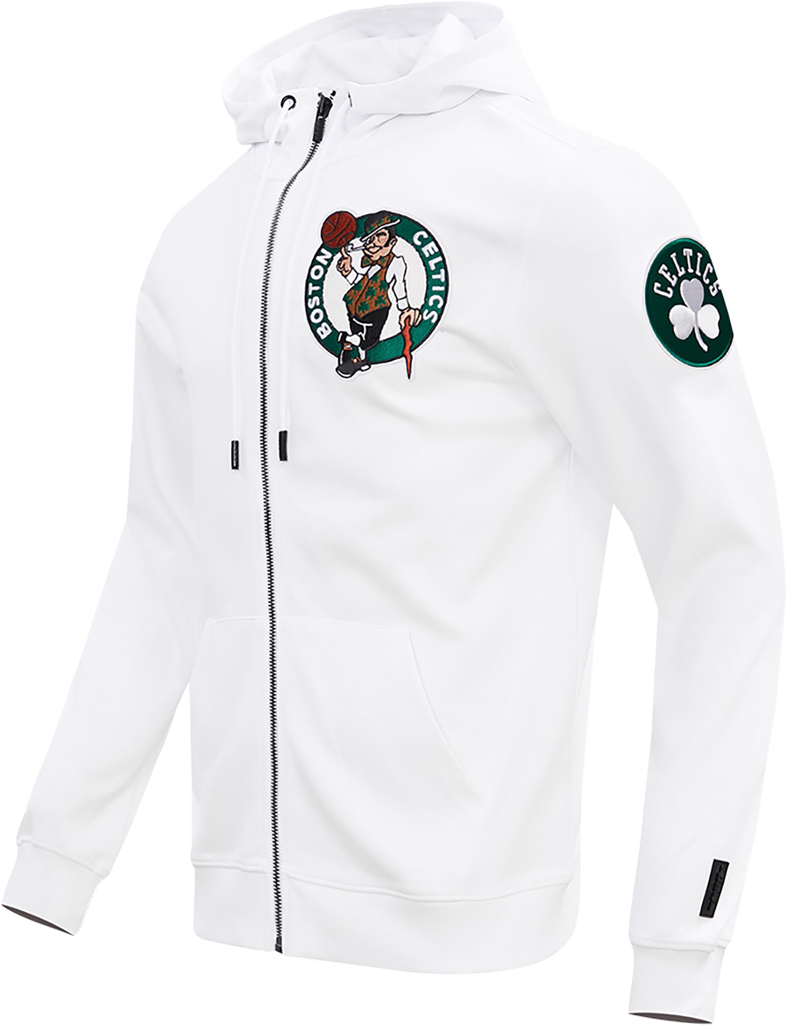 Pro Standard Men's Boston Celtics White Chenille Full Zip Hoodie product image