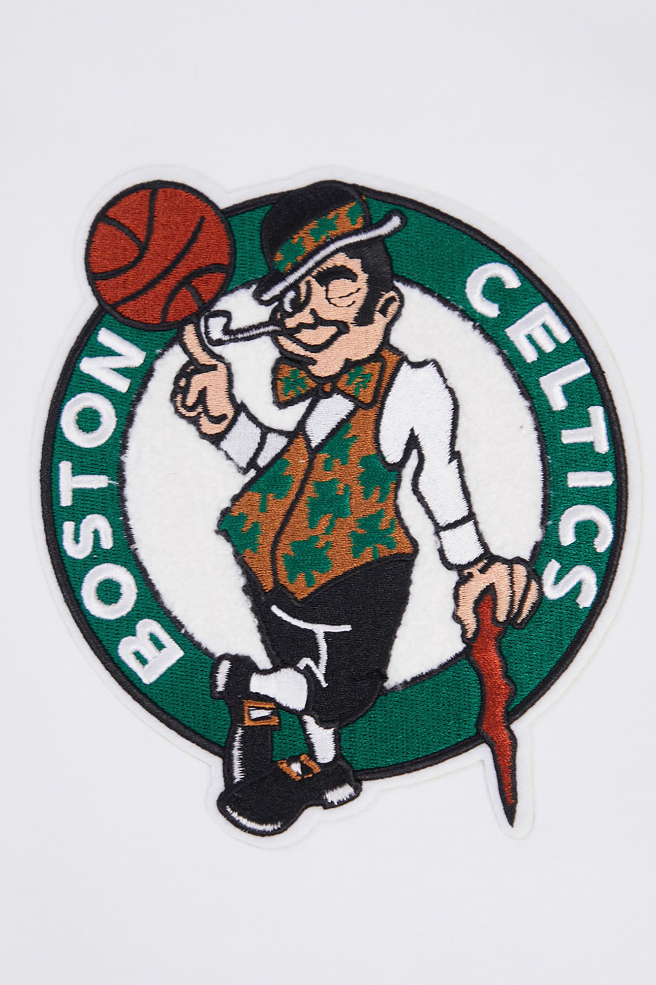 Pro Standard Men's Boston Celtics White Chenille Full Zip Hoodie product image