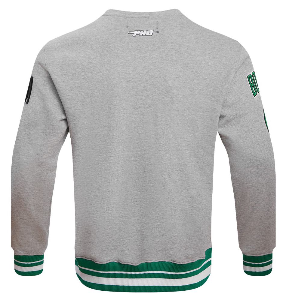 Pro Standard Men's Boston Celtics Grey Mash Up Rib Fleece Crewneck Sweatshirt product image