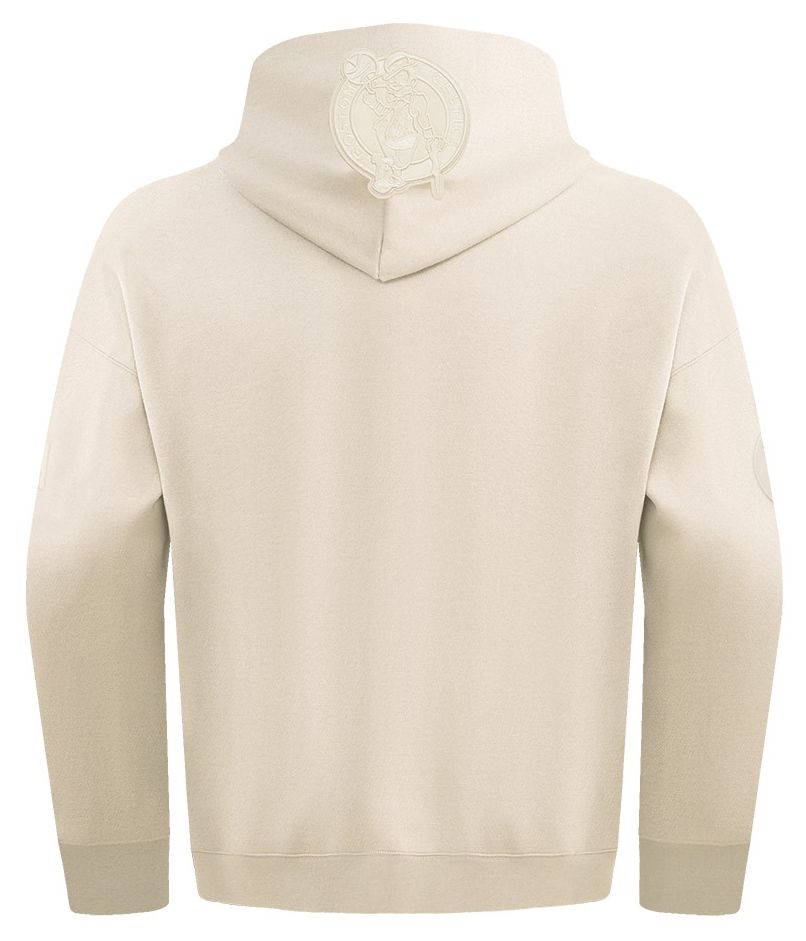 Pro Standard Men's Boston Celtics Off White Neutral Drop Shoulder Fleece Hoodie product image