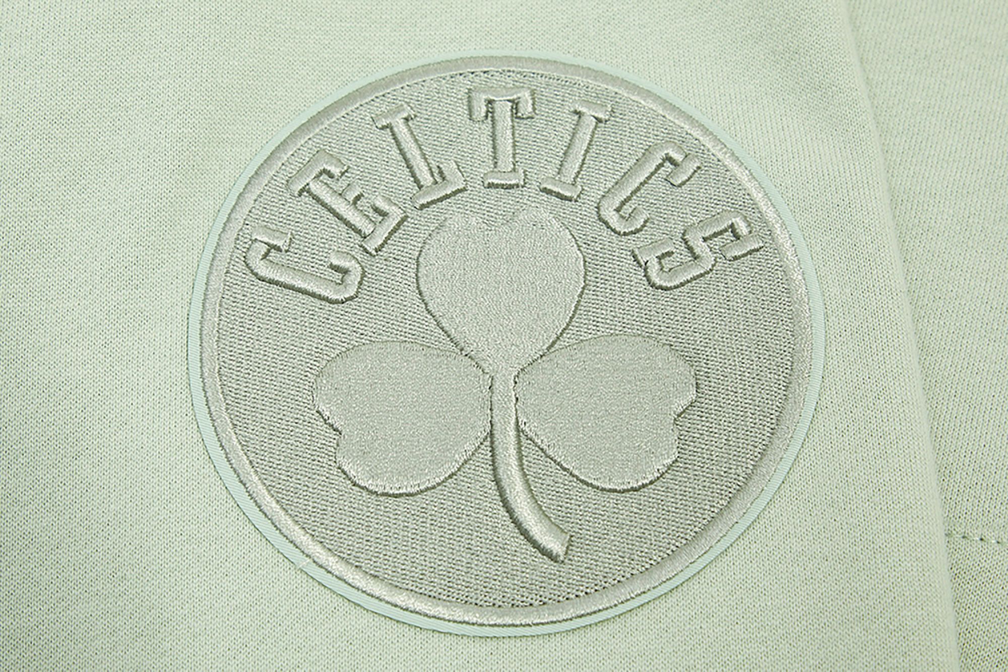 Pro Standard Men's Boston Celtics Taupe Neutral Drop Shoulder Fleece Hoodie product image