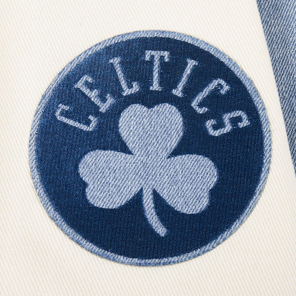 Pro Standard Men's Boston Celtics Denim Varsity Jacket product image