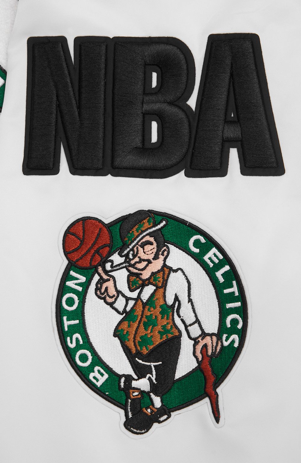 Pro Standard Men's Boston Celtics White Mash Up Rib Satin Jacket product image