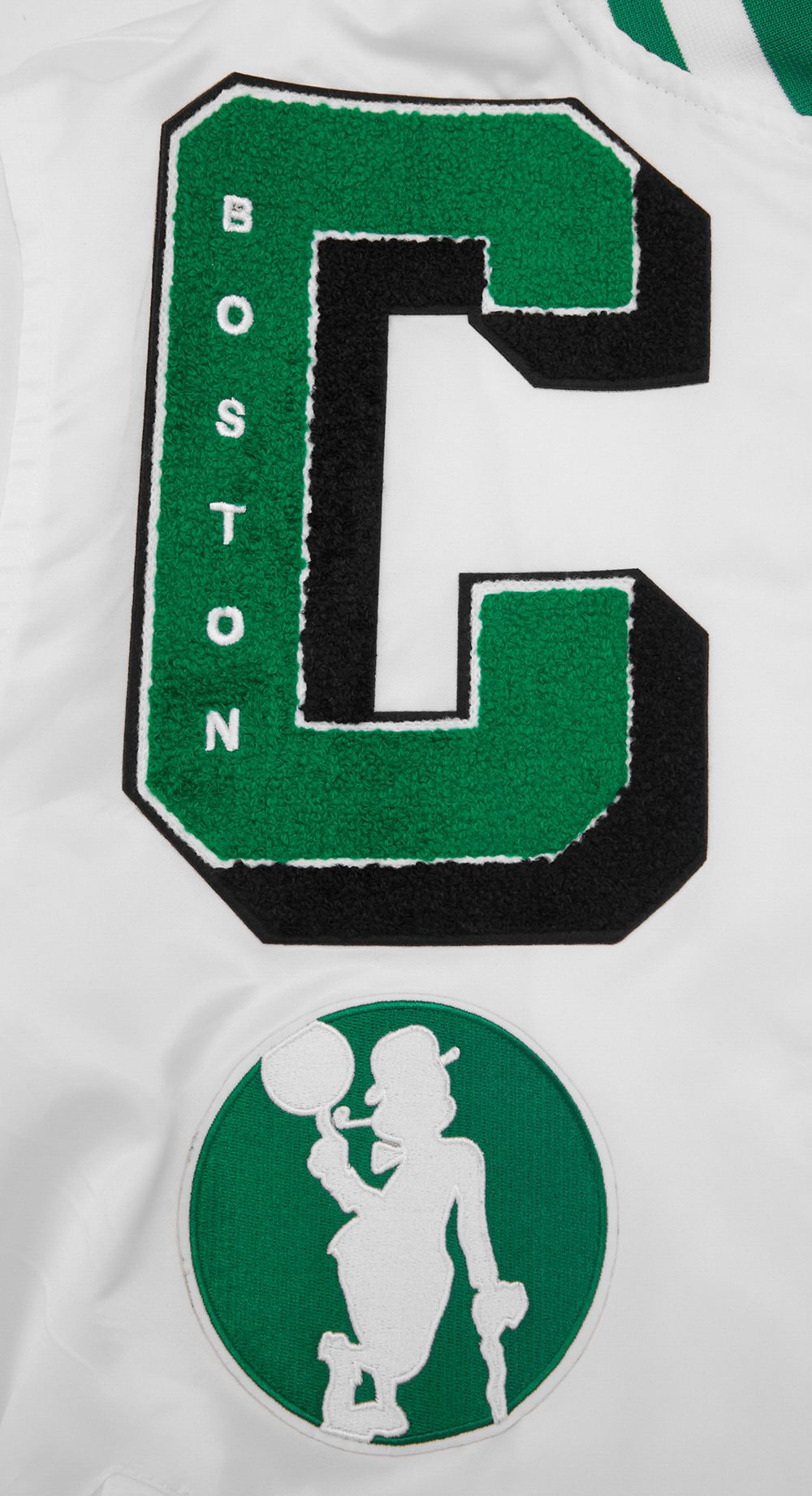 Pro Standard Men's Boston Celtics White Mash Up Rib Satin Jacket product image
