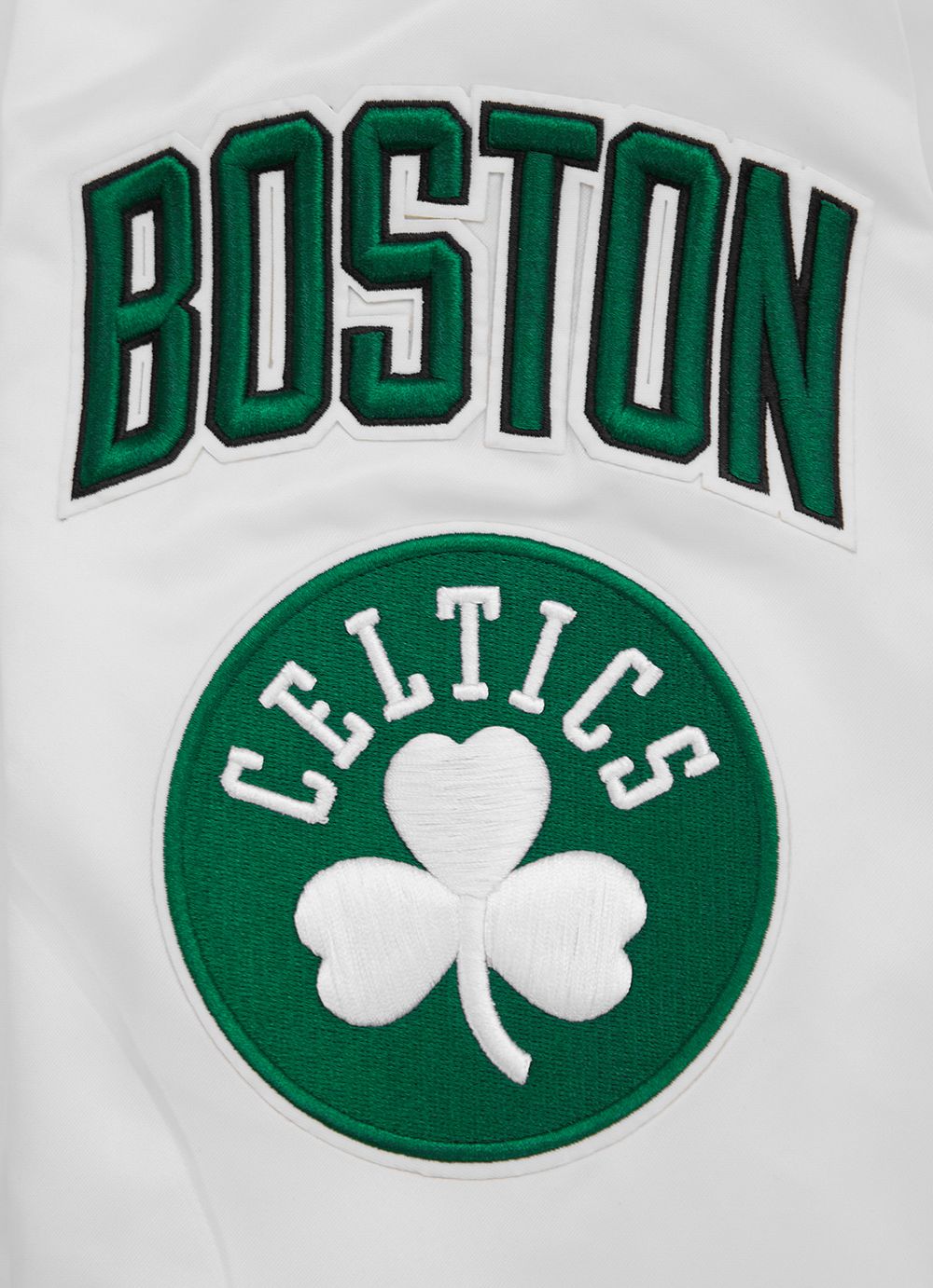 Pro Standard Men's Boston Celtics White Mash Up Rib Satin Jacket product image