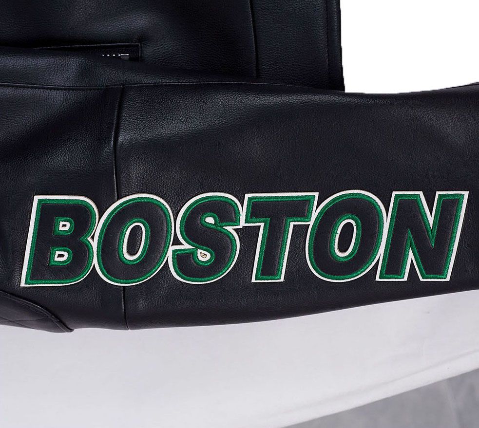 Pro Standard Men's Boston Celtics Black Moto Leather Jacket product image