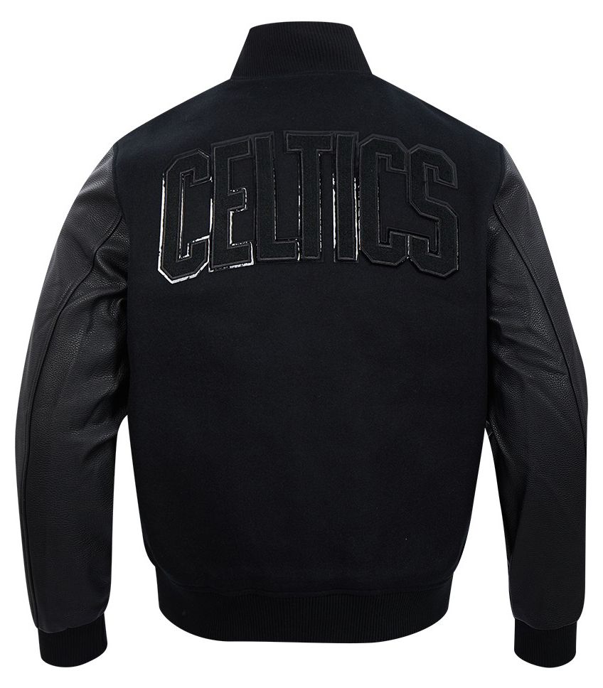 Pro Standard Men's Boston Celtics Triple Black Wool Varsity Jacket product image