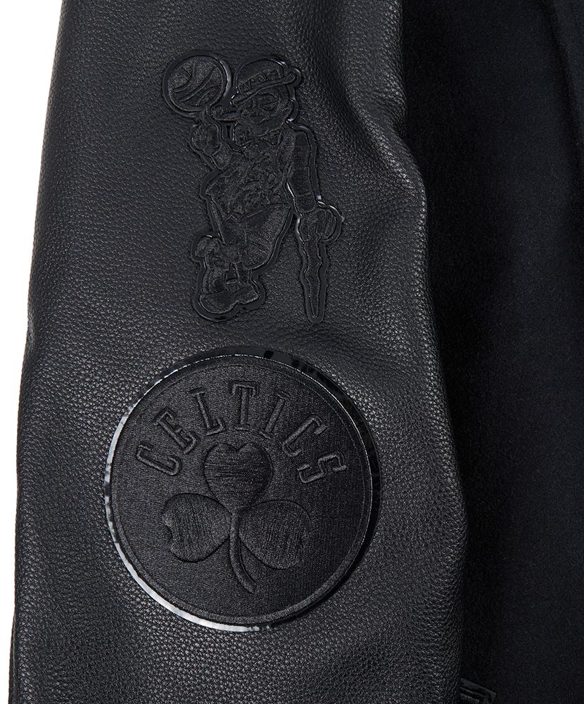 Pro Standard Men's Boston Celtics Triple Black Wool Varsity Jacket product image