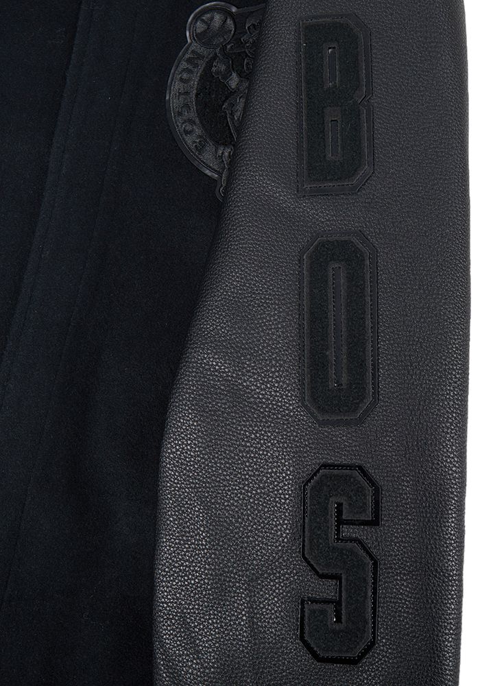 Pro Standard Men's Boston Celtics Triple Black Wool Varsity Jacket product image