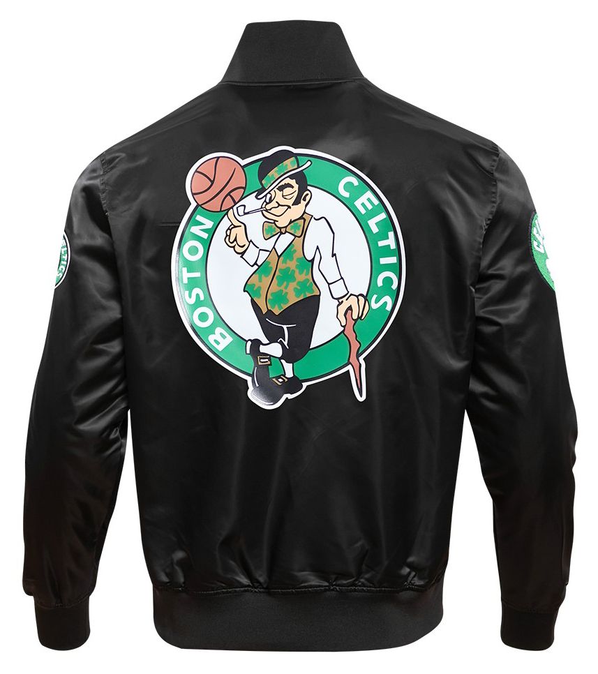 Pro Standard Men's Boston Celtics Black Big Logo Satin Jacket product image