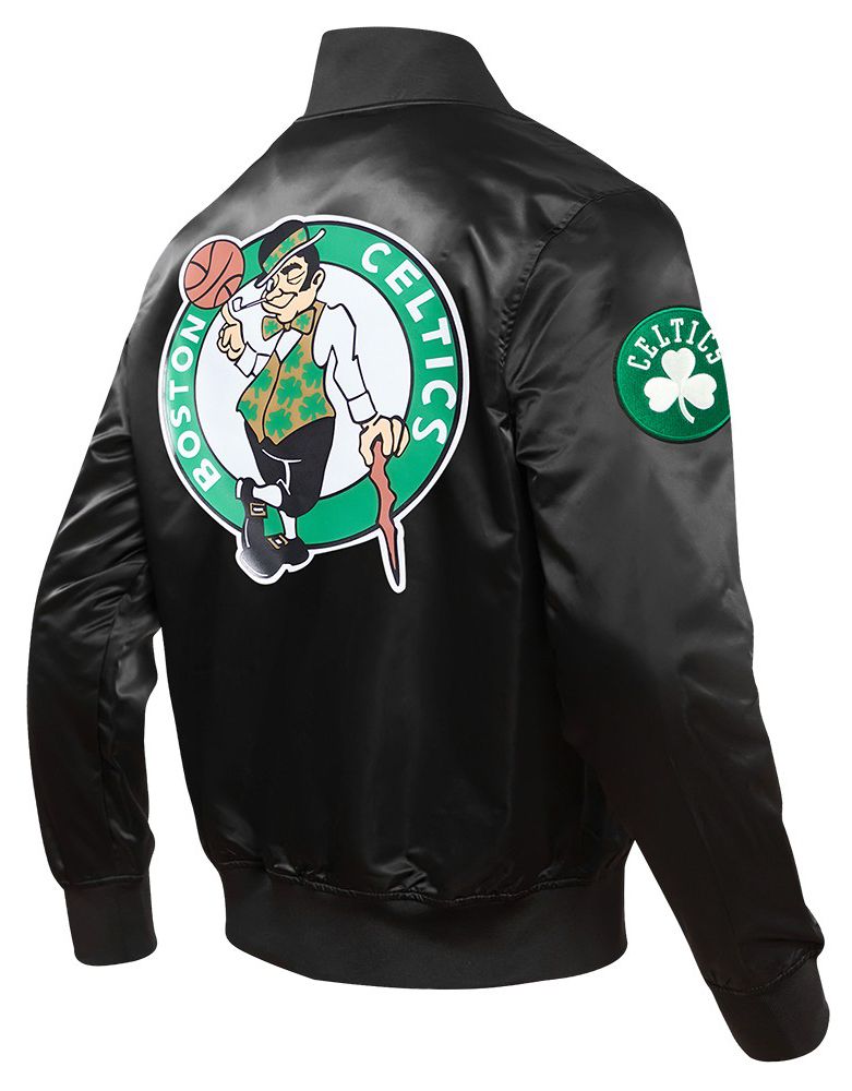 Pro Standard Men's Boston Celtics Black Big Logo Satin Jacket product image