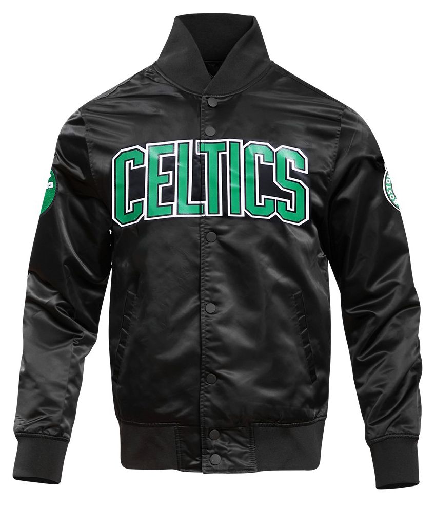 Pro Standard Men's Boston Celtics Black Big Logo Satin Jacket product image