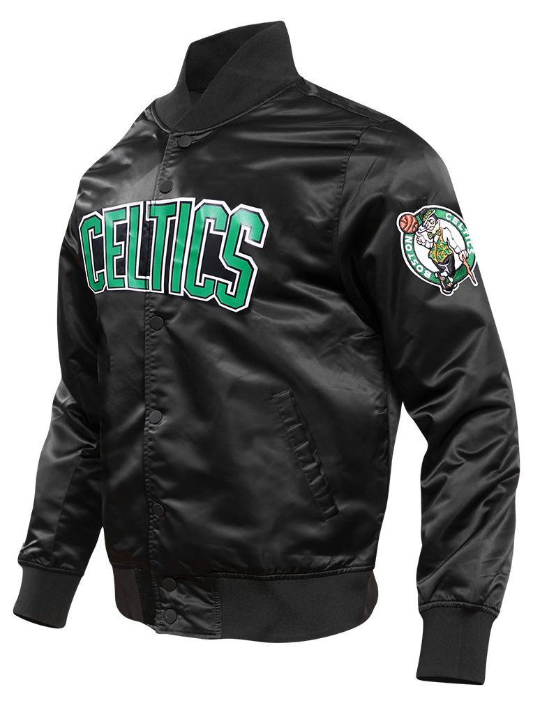 Pro Standard Men's Boston Celtics Black Big Logo Satin Jacket product image