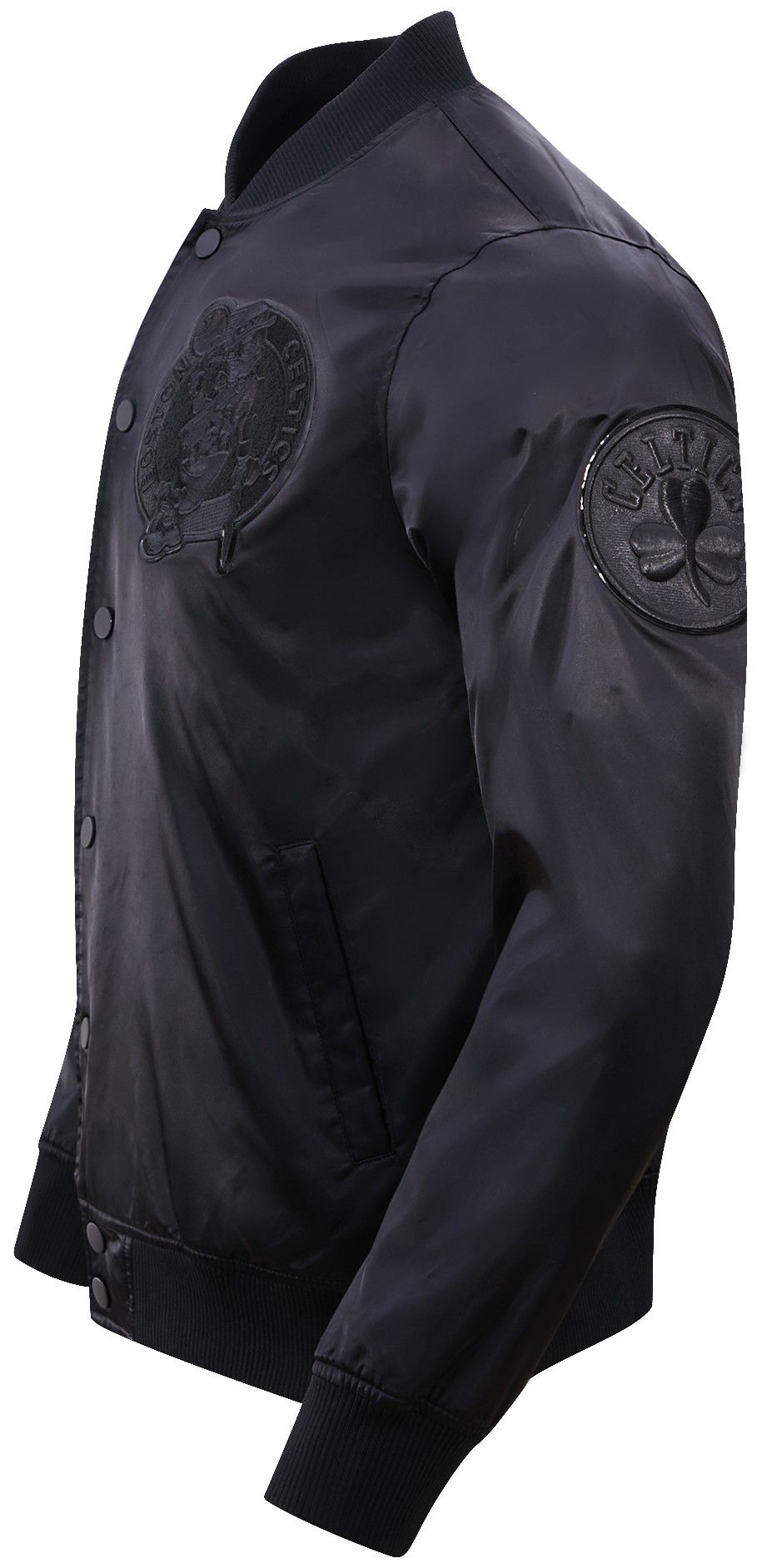 Pro Standard Men's Boston Celtics Triple Black Satin Jacket product image