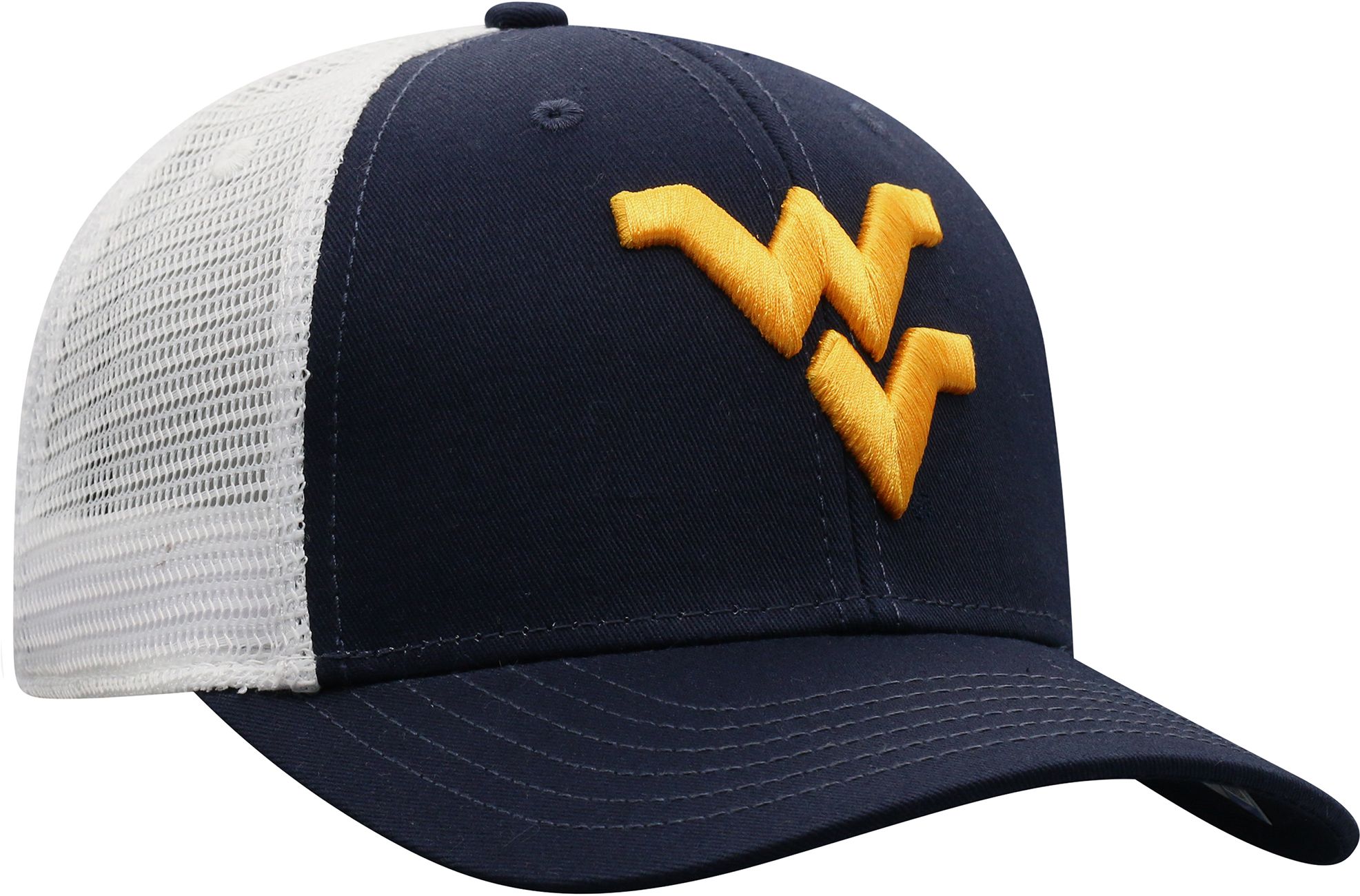Top of the World Men's West Virginia Mountaineers Blue/White Trucker Adjustable Hat product image