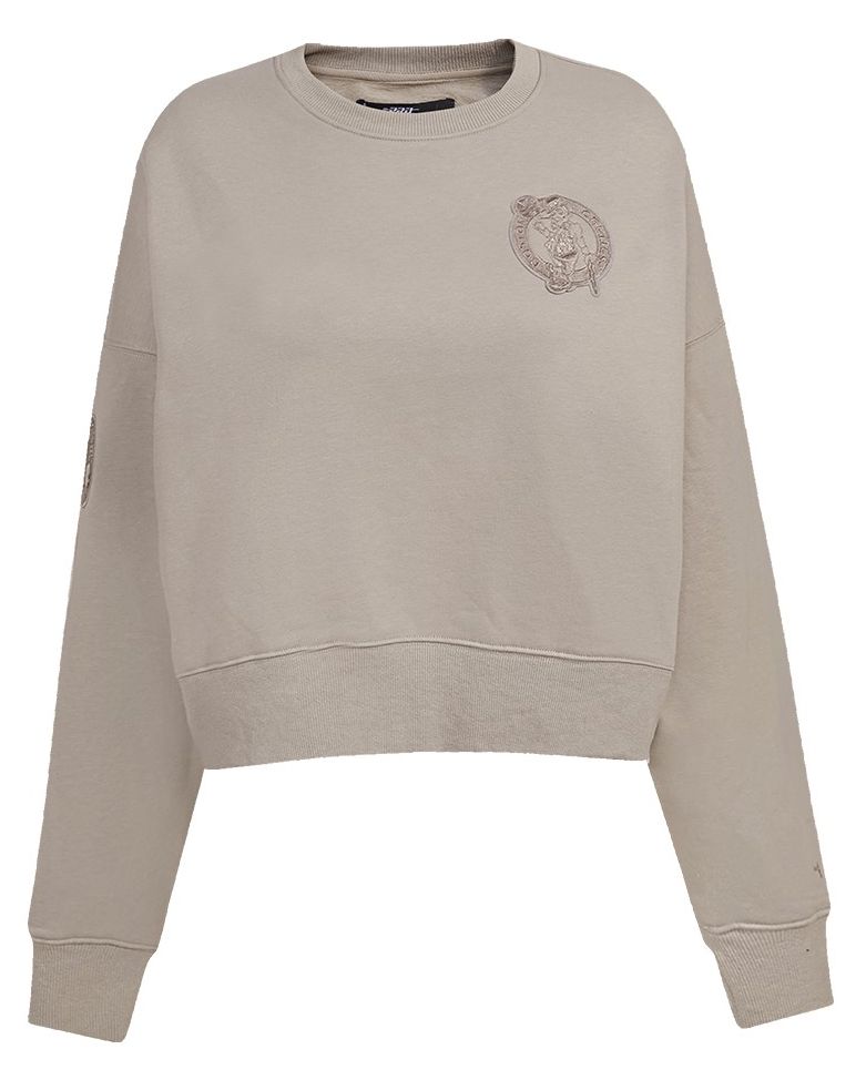 Pro Standard Women's Boston Celtics Taupe Neutral Fleece Crewneck Sweatshirt product image