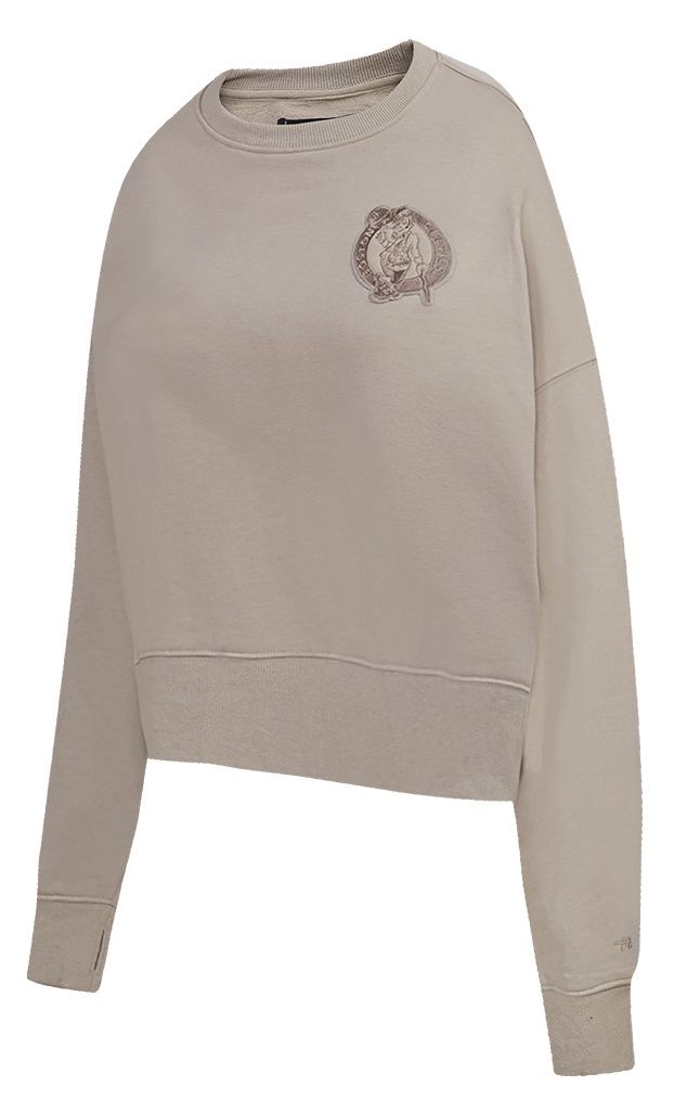 Pro Standard Women's Boston Celtics Taupe Neutral Fleece Crewneck Sweatshirt product image