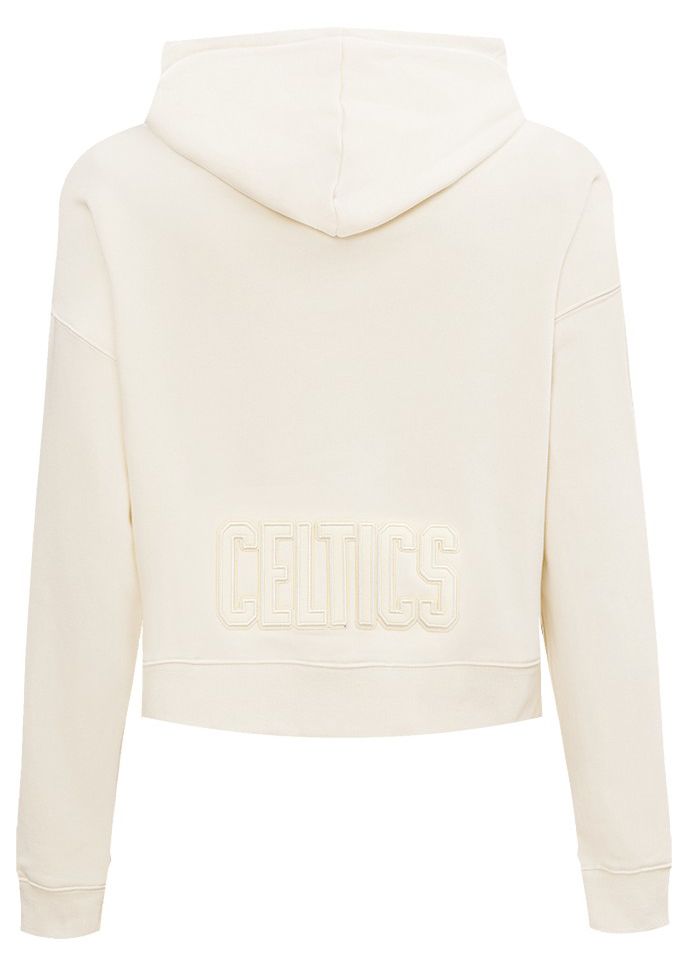 Pro Standard Women's Boston Celtics Off White Neutral Cropped Fleece Pullover Hoodie product image
