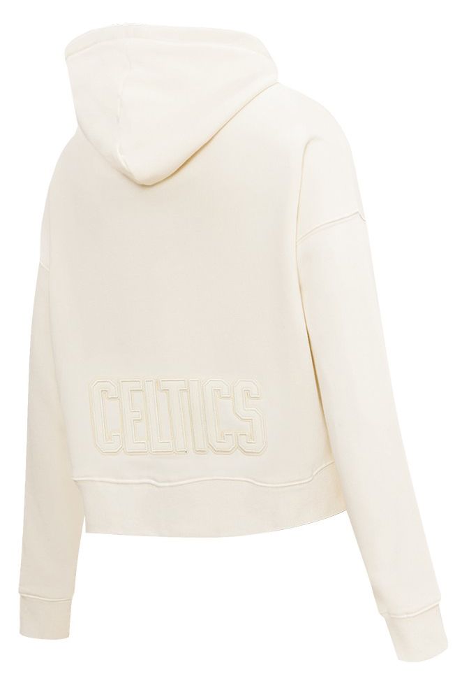 Pro Standard Women's Boston Celtics Off White Neutral Cropped Fleece Pullover Hoodie product image