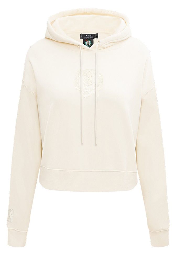 Pro Standard Women's Boston Celtics Off White Neutral Cropped Fleece Pullover Hoodie product image