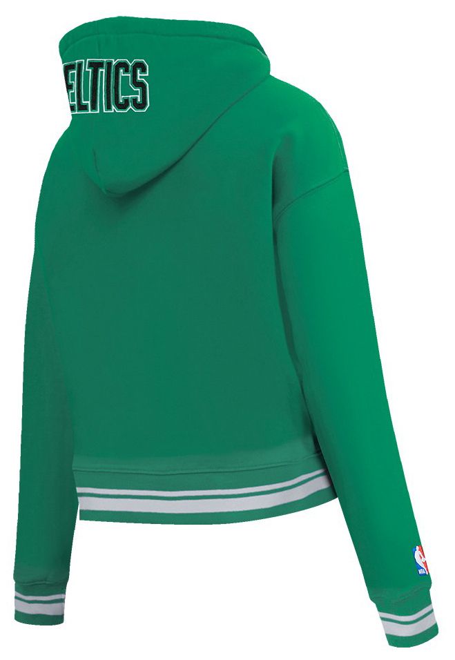 Pro Standard Women's Boston Celtics Green Mash Up Rib Cropped Fleece Pullover Hoodie product image